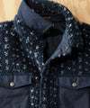 L.L.Bean x Todd Snyder Hi-Pile Sherpa Snap-Front Shirt Jacket in Birdseye Navy