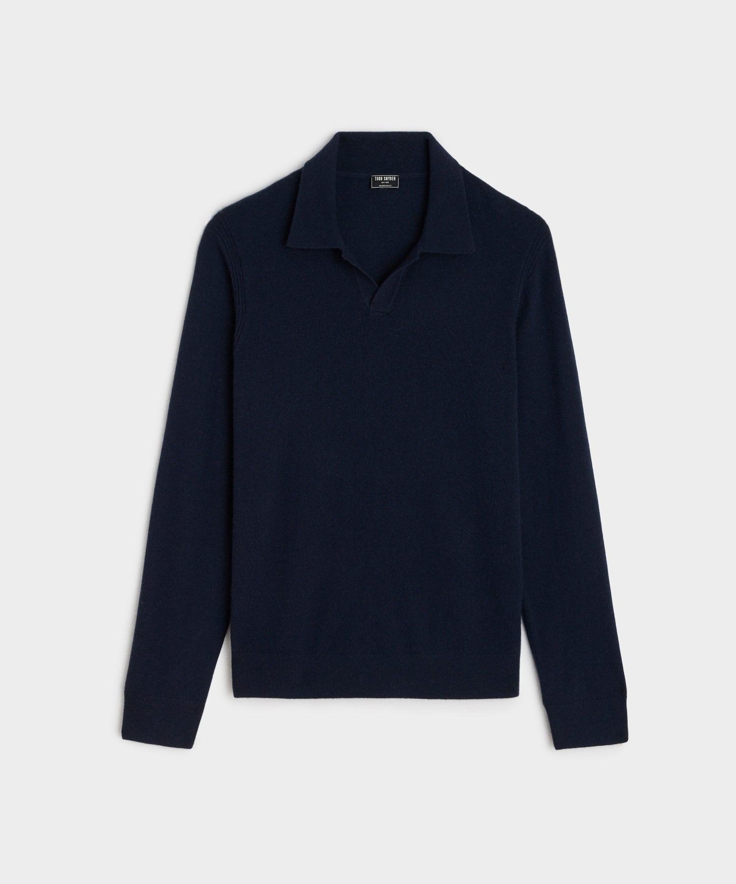 Long-Sleeve Cashmere Montauk Polo in Navy