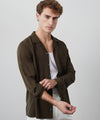 Long Sleeve Rayon Hollywood Shirt in Olive