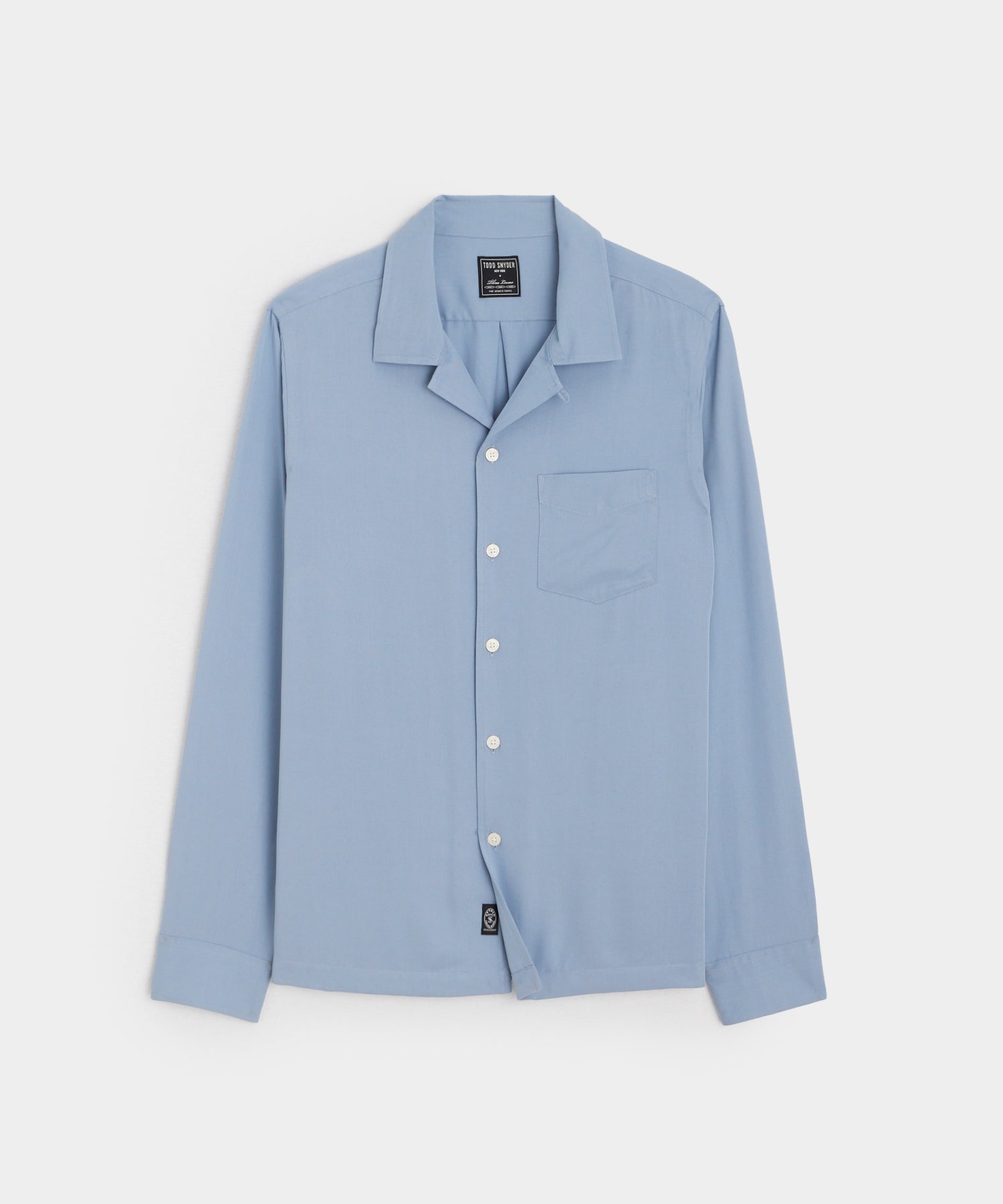 Long Sleeve Rayon Hollywood Shirt in Steel Blue