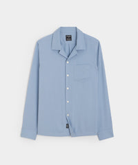 Long Sleeve Rayon Hollywood Shirt in Steel Blue