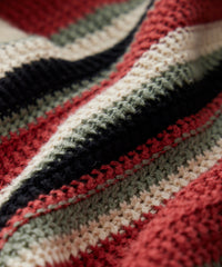 Long-Sleeve Stripe Montauk Polo in Barn Red