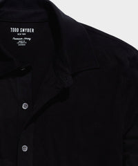 Made in L.A. Full-Placket Jersey Polo in Black