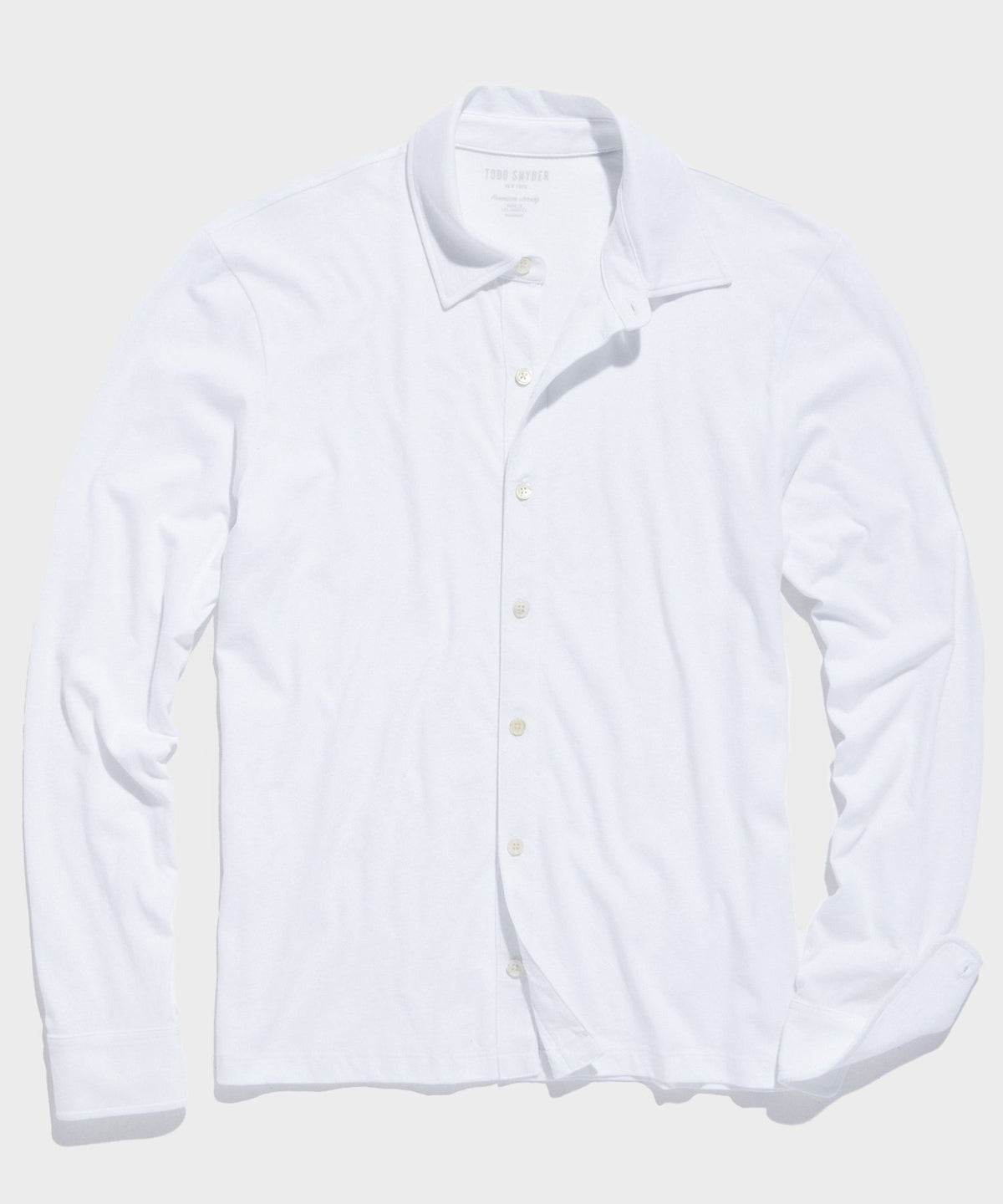 Made in L.A. Full-Placket Jersey Polo in White