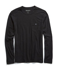 Made in L.A. Homespun Slub Long Sleeve T-Shirt in Black