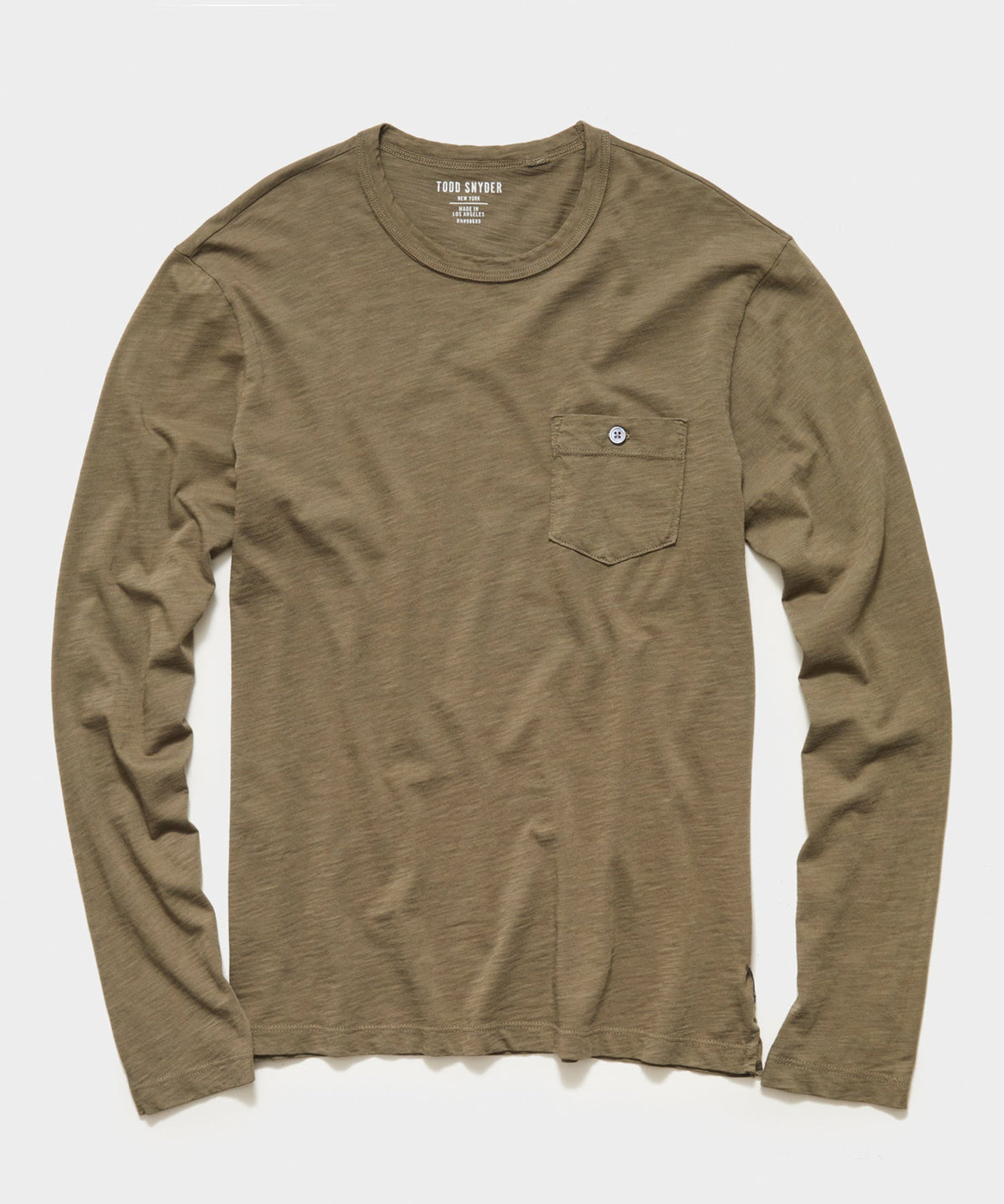 Made in L.A. Homespun Slub Long Sleeve T-Shirt in Olive
