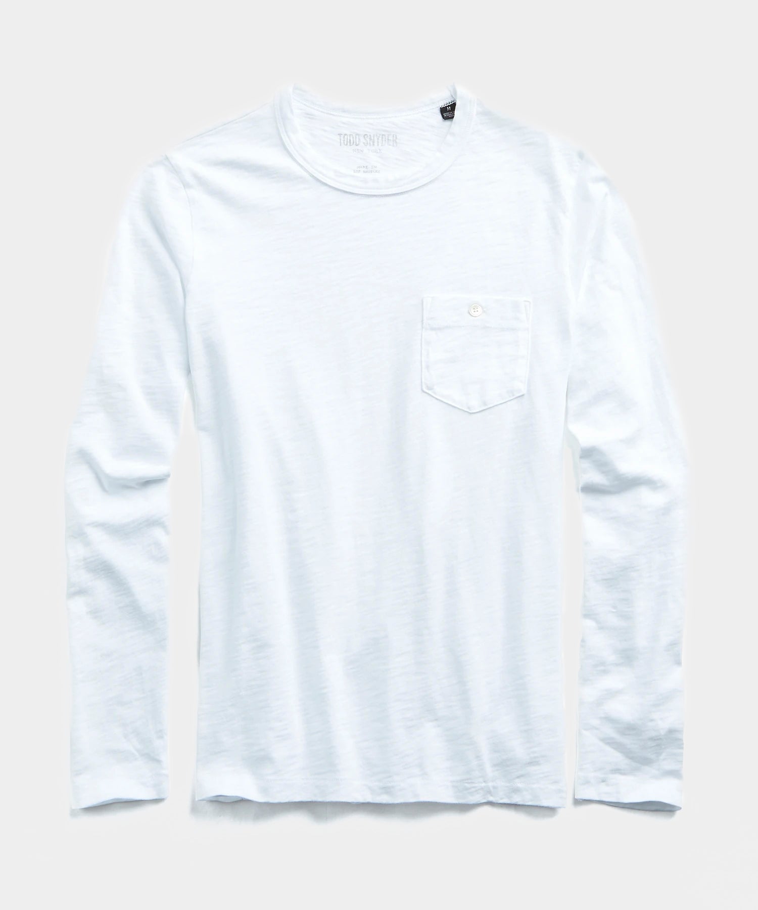 Made in L.A. Homespun Slub Long Sleeve T-Shirt in White