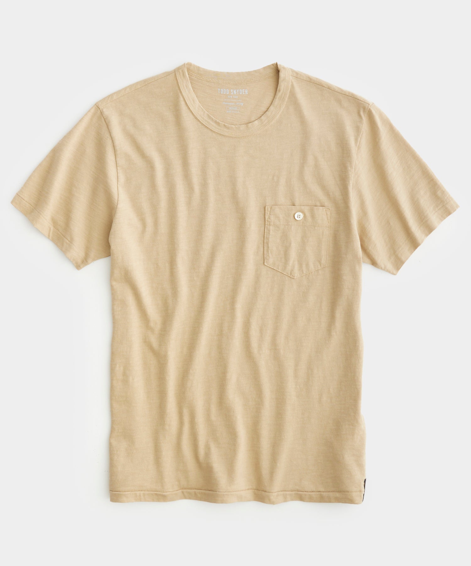 Made in L.A. Homespun Slub Pocket T-Shirt in Desert Beige