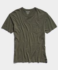 Made in L.A. Homespun Slub Pocket T-Shirt in Olive