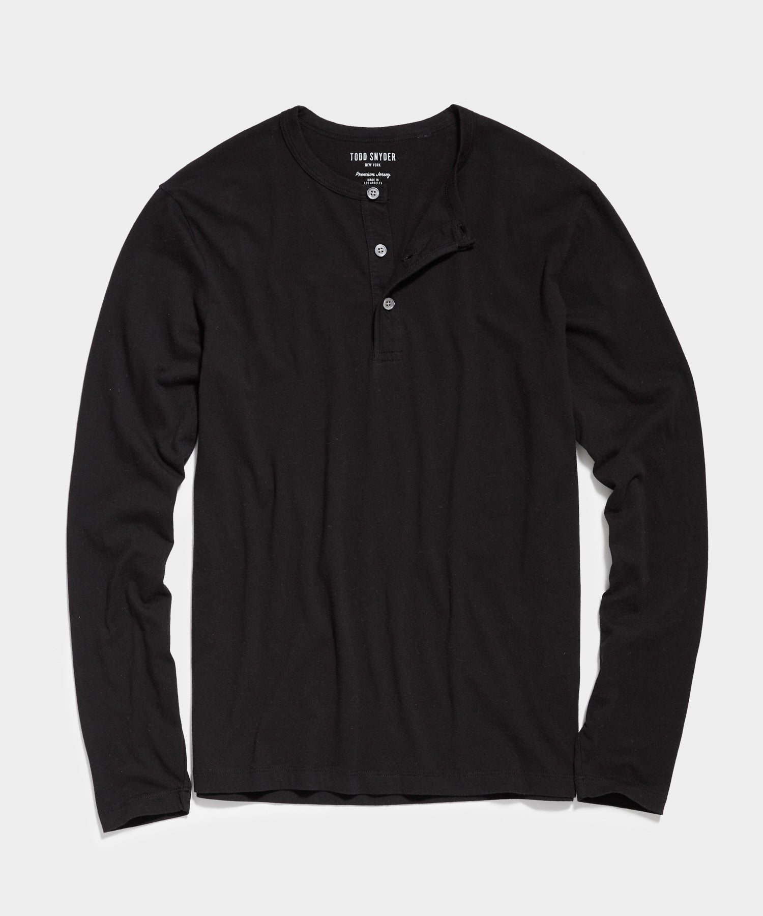 Made in L.A. Long Sleeve Premium Jersey Henley in Black