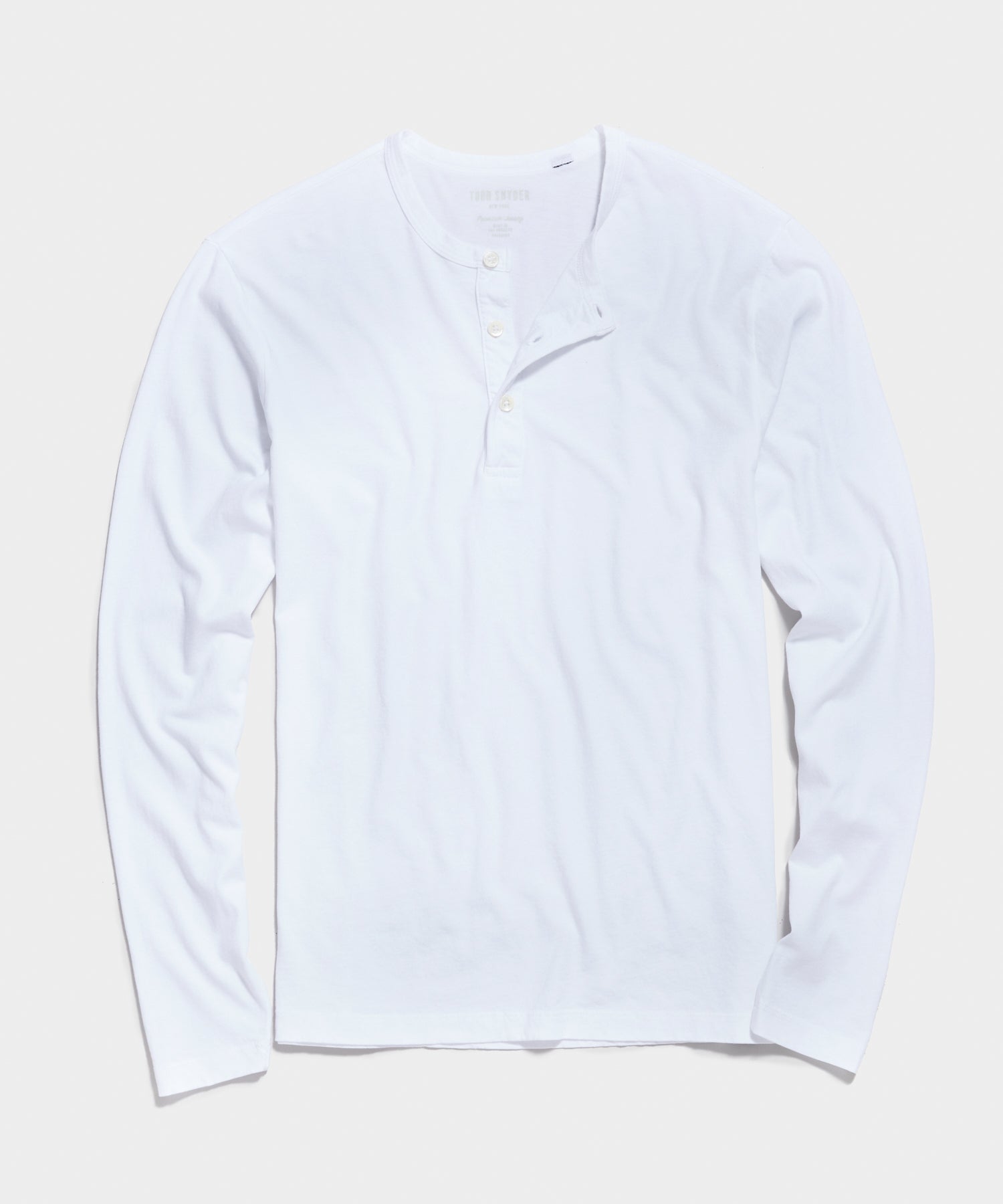 Made in L.A. Long Sleeve Premium Jersey Henley in White
