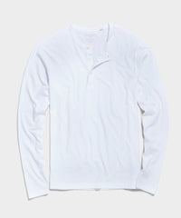 Made in L.A. Long Sleeve Premium Jersey Henley in White