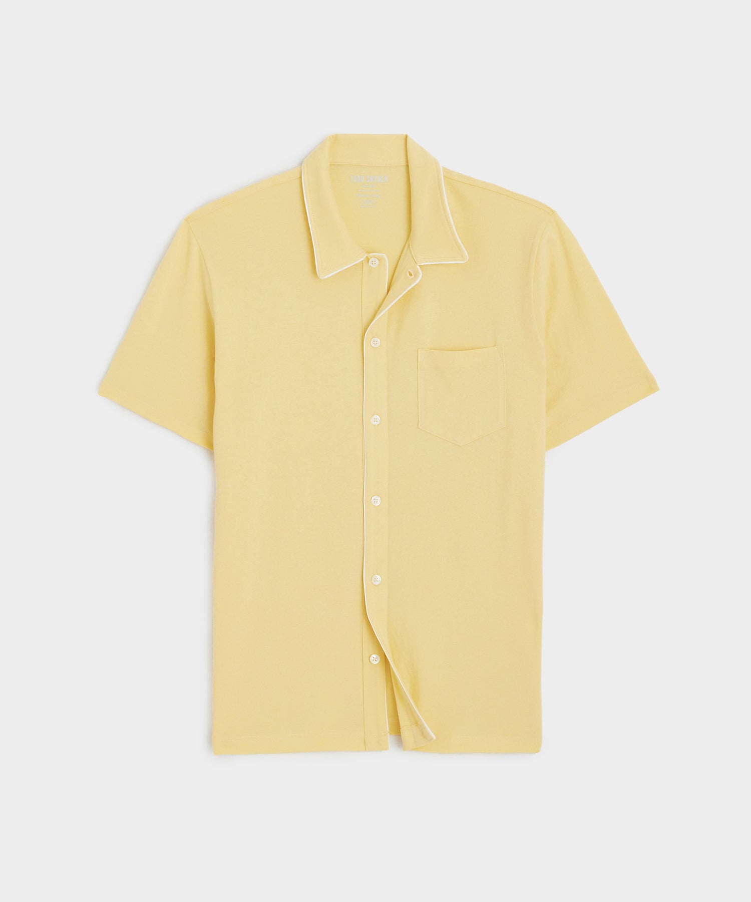 Made in L.A. Montauk Tipped Full Placket Polo in Lemon