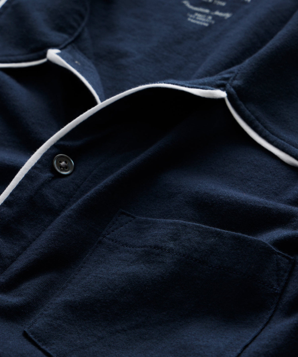 Made in L.A. Montauk Tipped Full Placket Polo in Navy