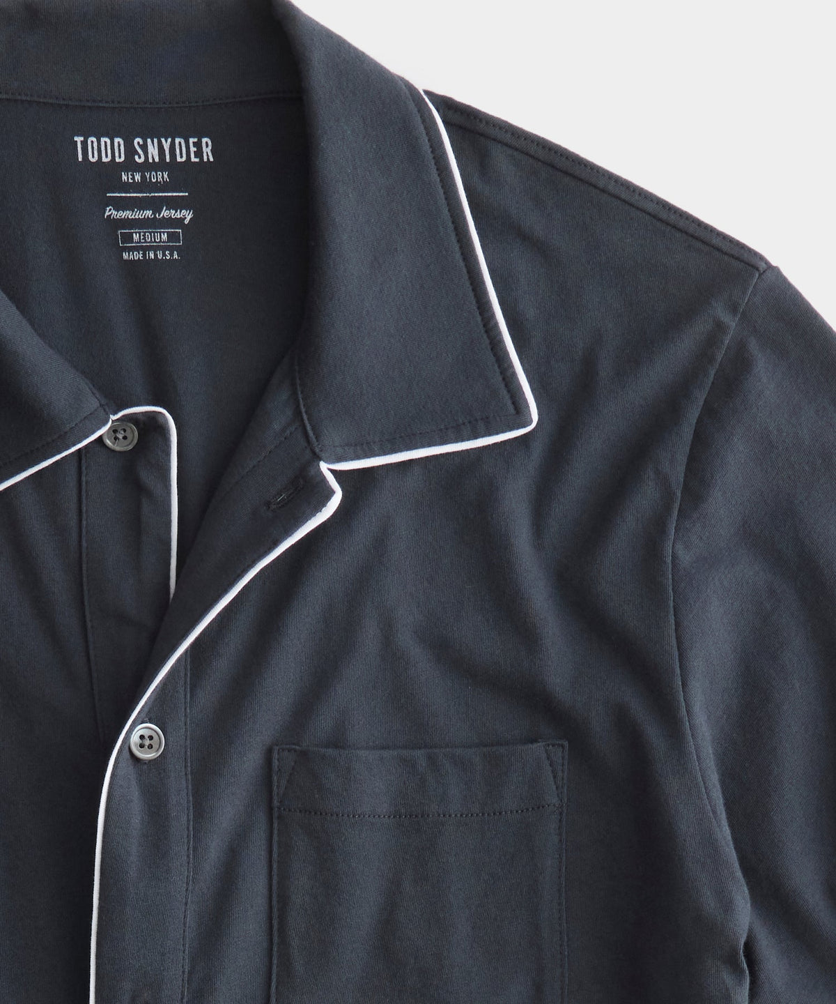 Made in L.A. Montauk Tipped Full Placket Polo in Railings