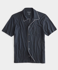 Made in L.A. Montauk Tipped Full Placket Polo in Railings