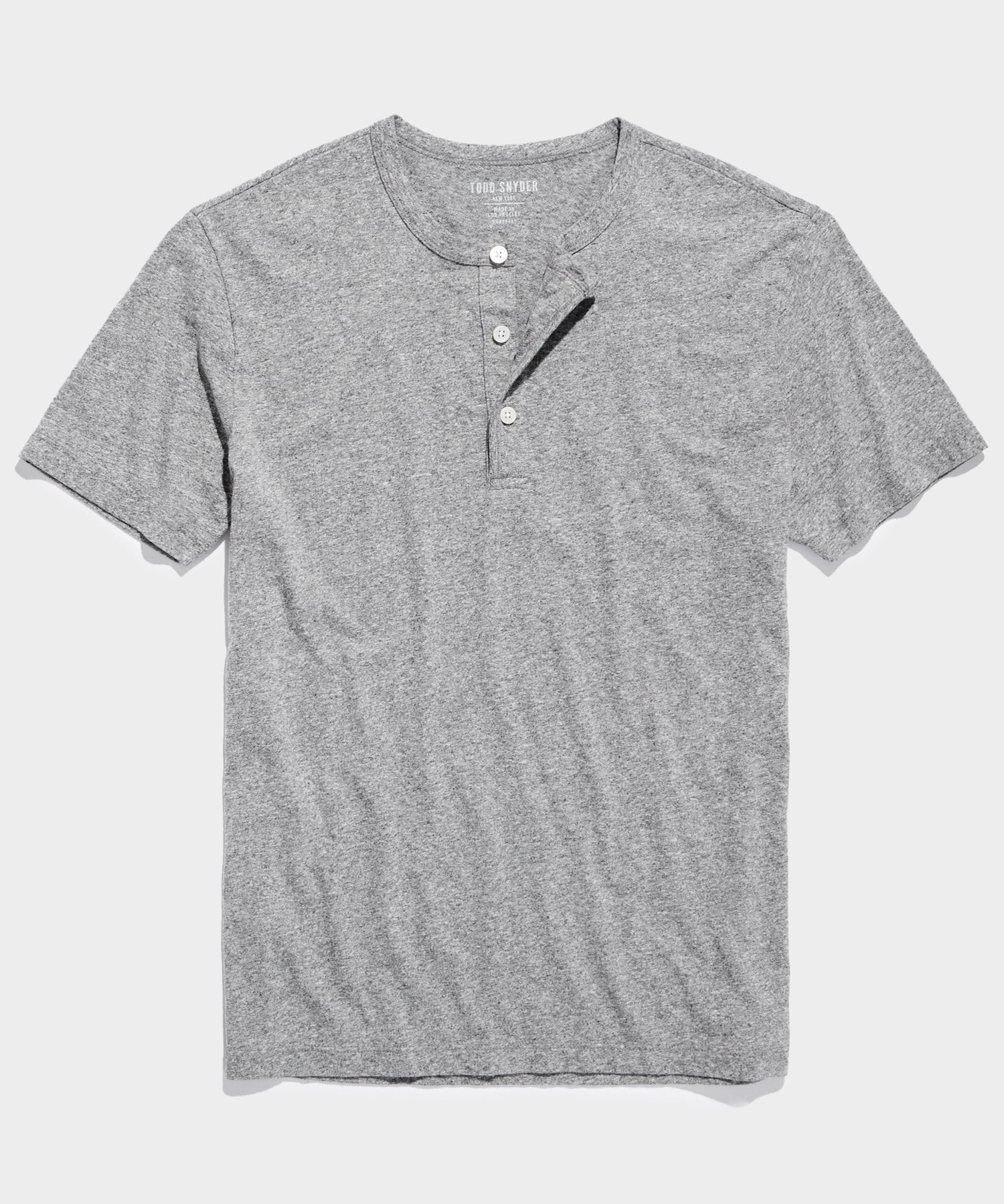 MADE IN L.A. SHORT SLEEVE JERSEY HENLEY in Grey Heather