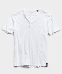 Made in L.A. Short Sleeve Jersey Henley in White