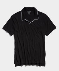 Made in L.A. Tipped Montauk Polo in Black