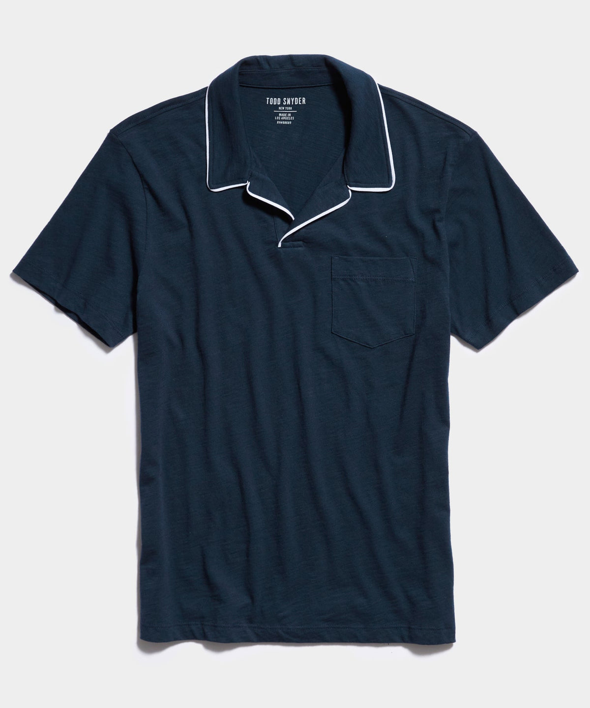 Made in L.A. Tipped Montauk Polo in Navy