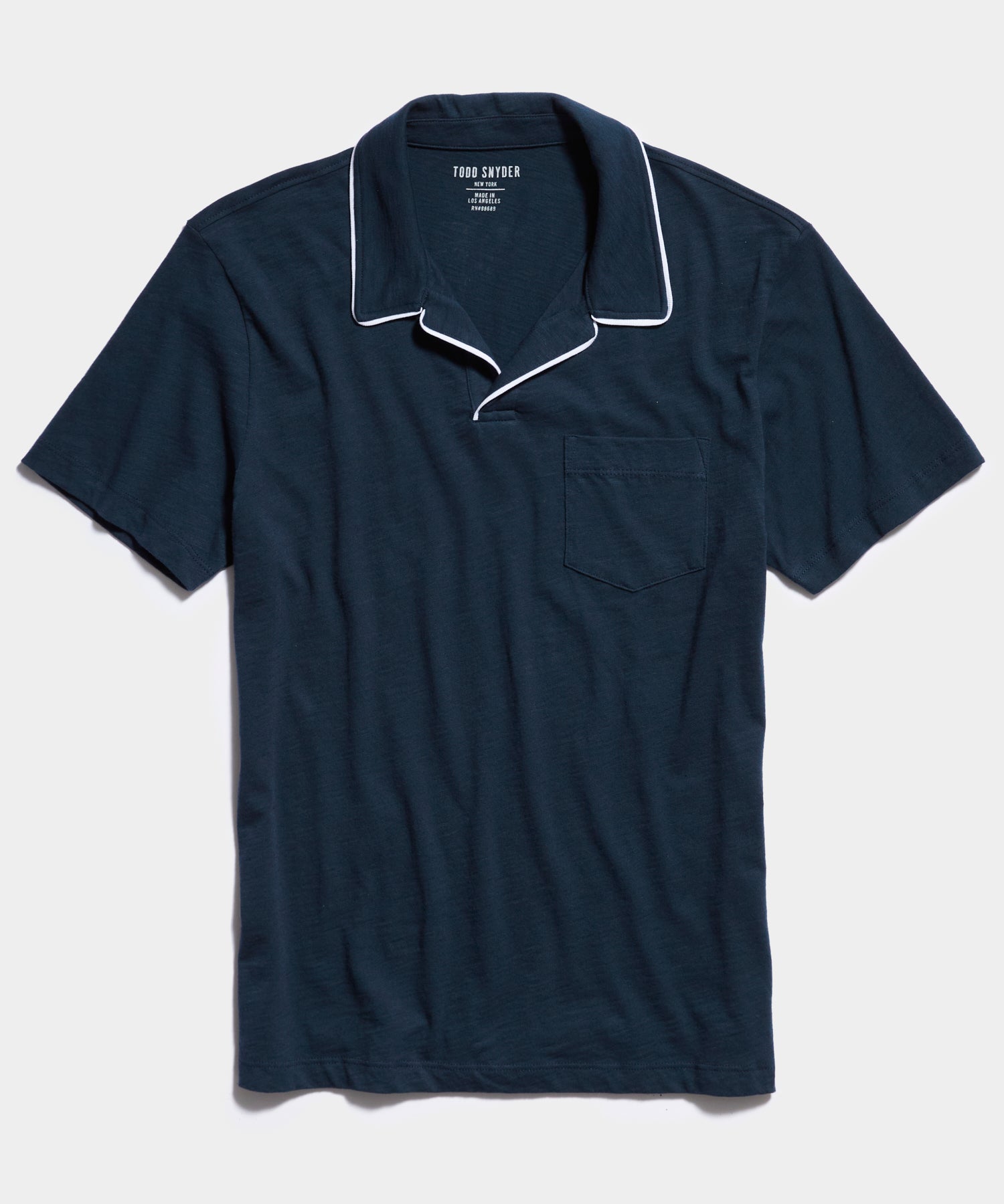 Made in L.A. Tipped Montauk Polo in Navy