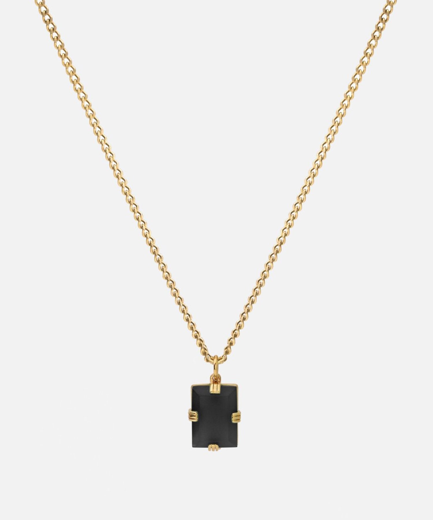 Miansai Lennox Necklace in Gold Vermiel and Onyx