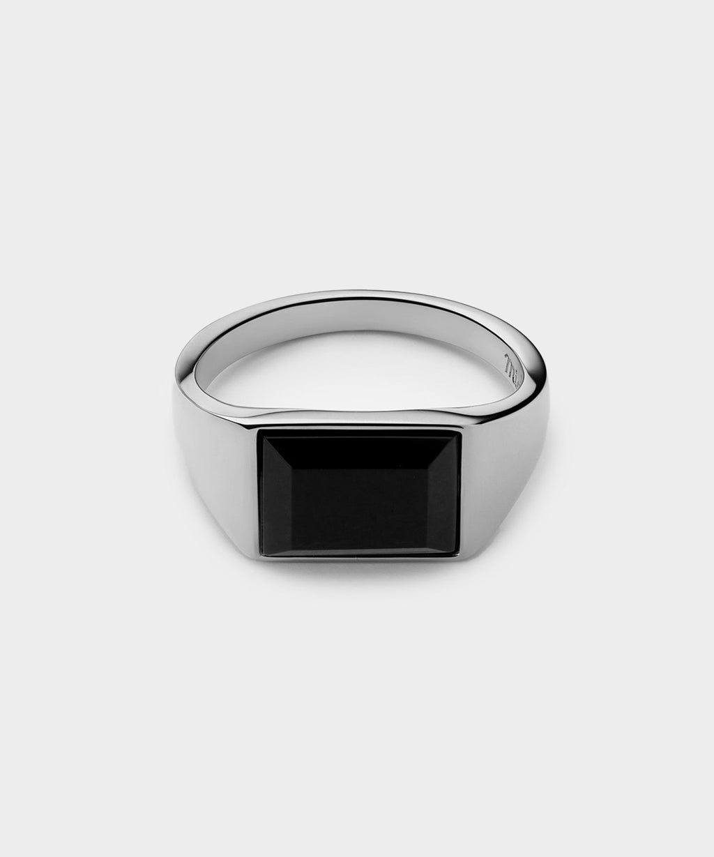 Miansai Sterling Silver Lennox Onyx Ring
