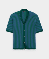 Mixed Stripe Bungalow Polo in Evergreen