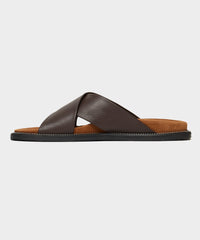 Nomad Suede / Leather Crossover Sandal in Tobacco