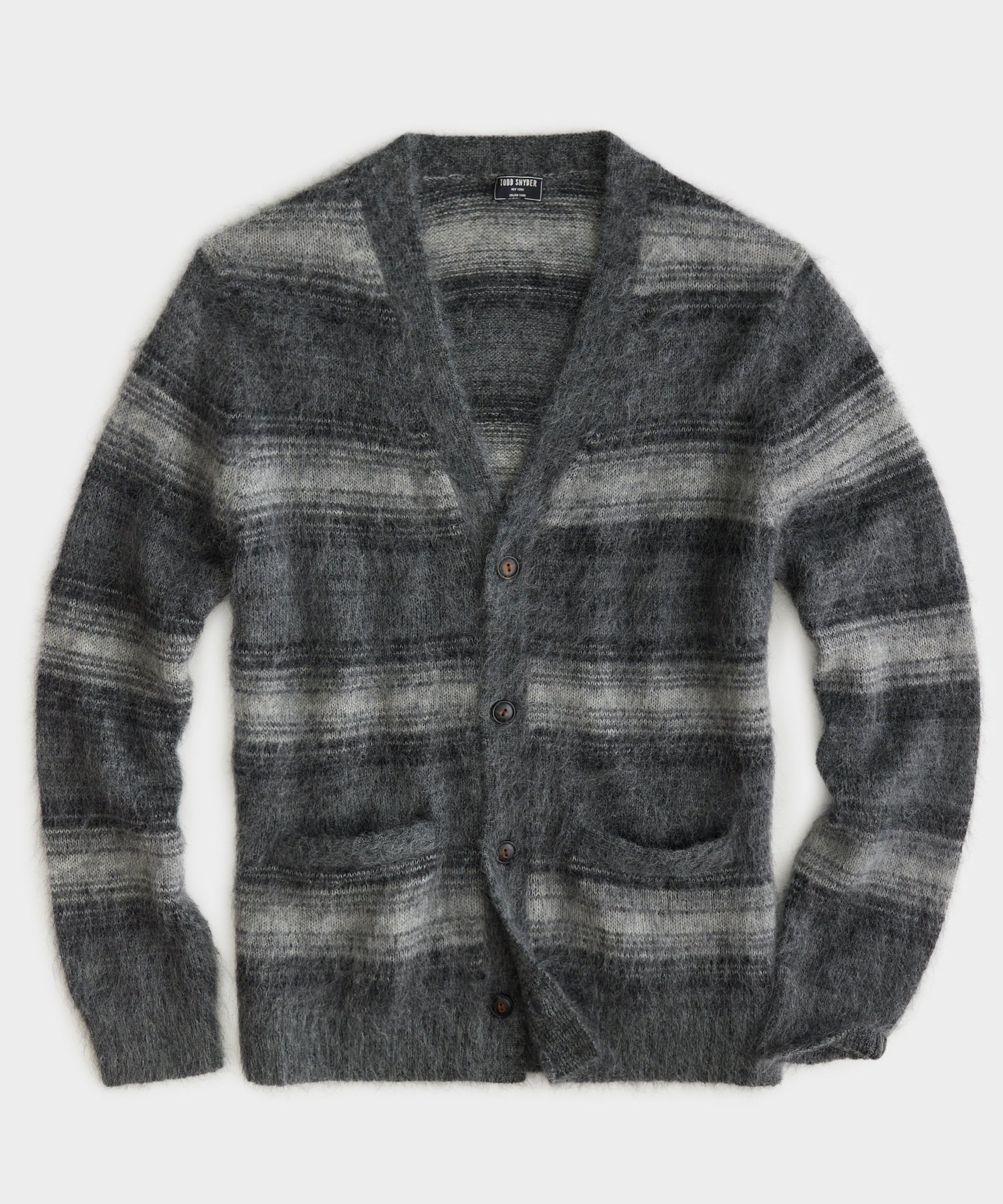 Ombre Mohair Cardigan in Charcoal