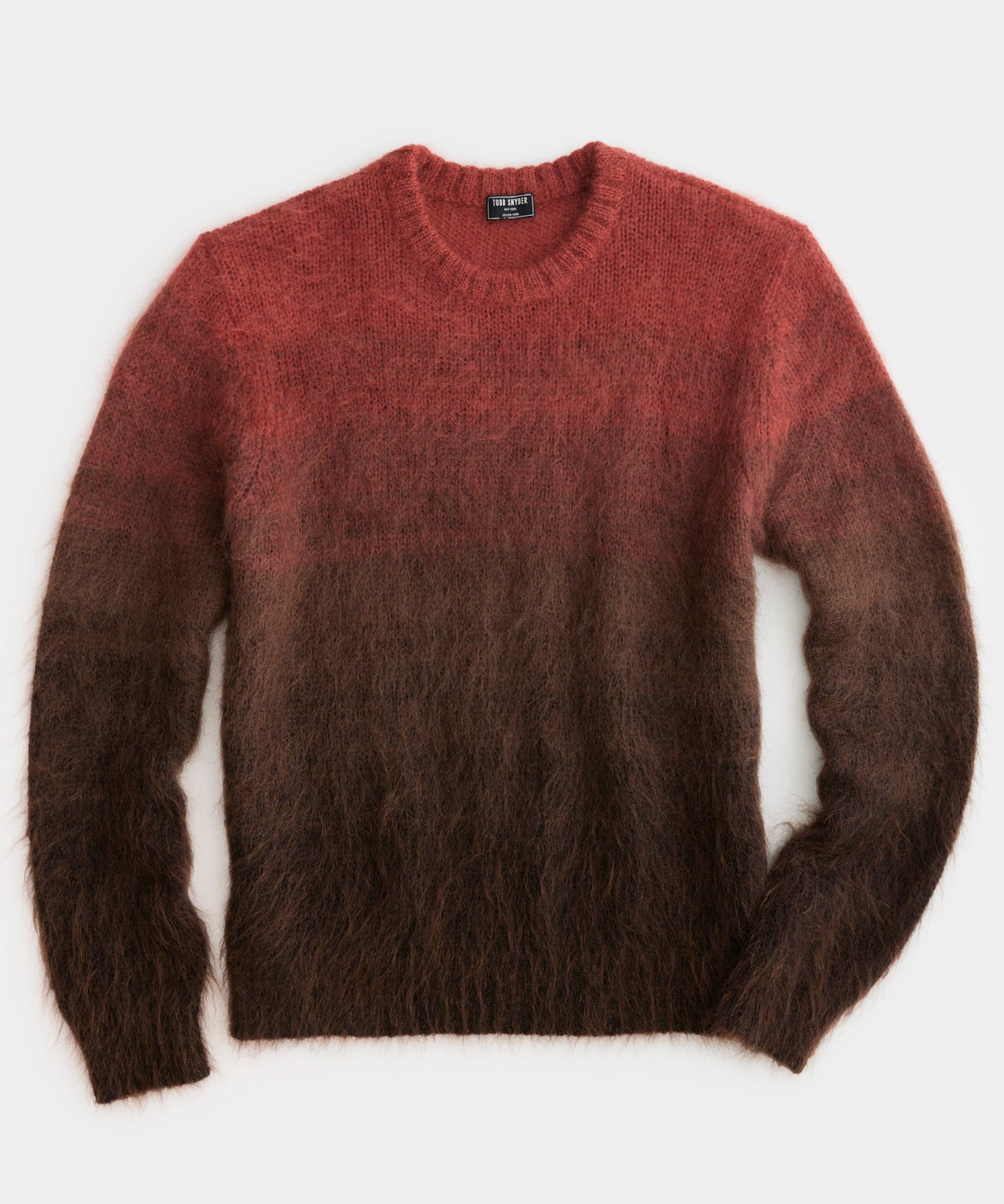 Ombre Mohair Crewneck Sweater in Beet Root