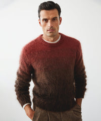 Ombre Mohair Crewneck Sweater in Beet Root