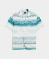 Ombre Watercolor Short Sleeve Camp Collar Shirt