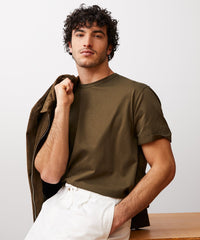 Oversized Luxe Jersey Tee in Snyder Olive