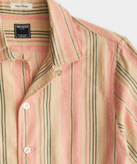 Pink Stripe Short Sleeve Leisure Shirt