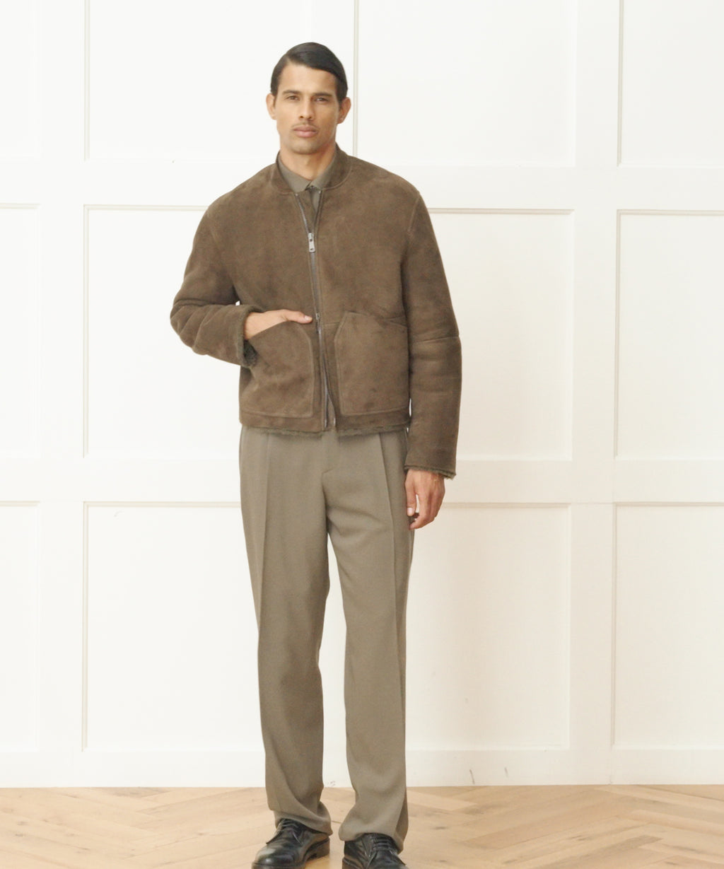 Italian Shearling Aviator Jacket