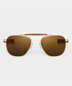 Randolph Glass Polarized Sunglasses in American Tan & 23k Gold