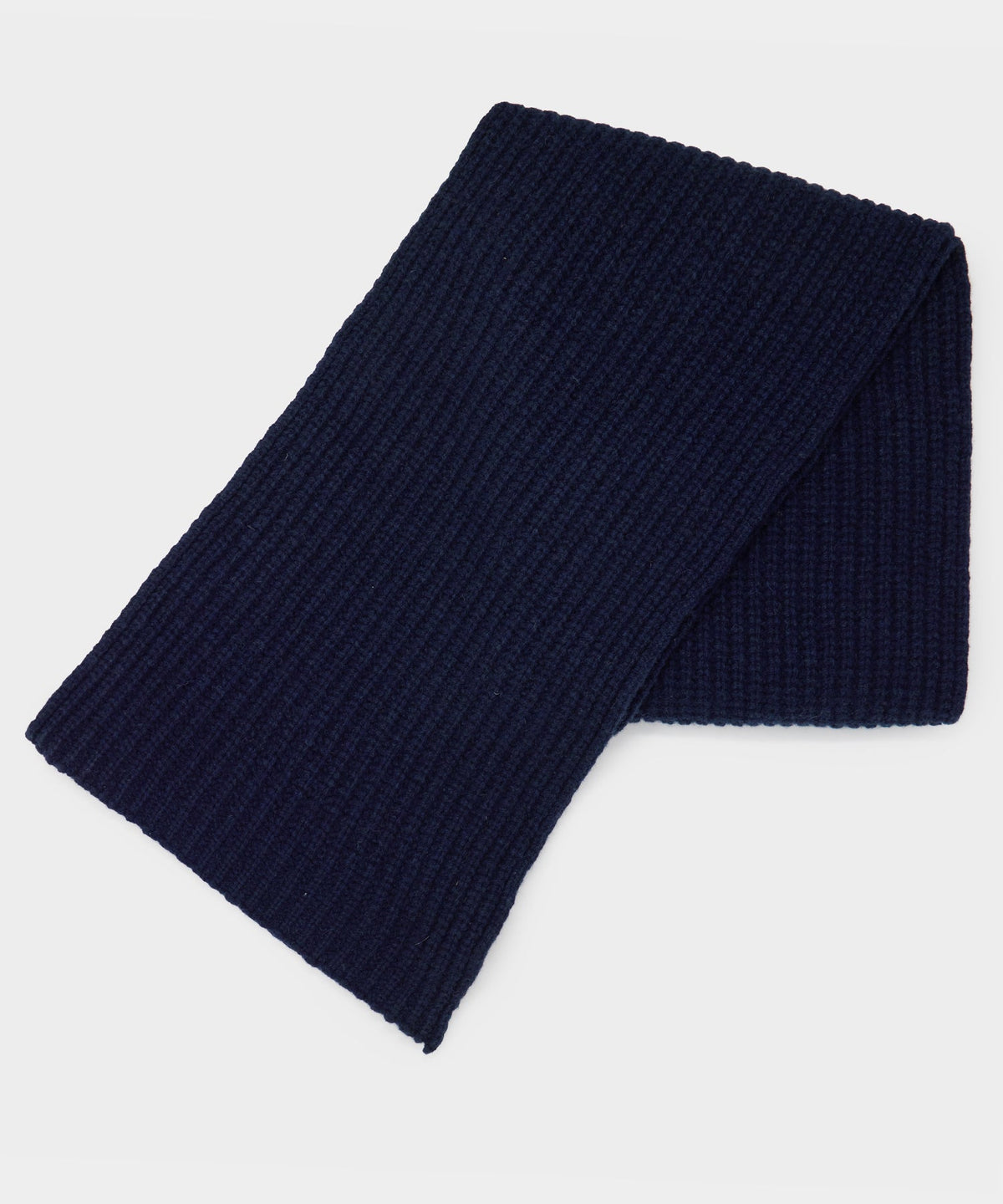 Recycled Cashmere Scarf Half Cardigan Stitch in Navy
