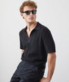 Relaxed Cotton Hemp Polo in Black