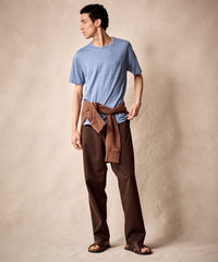 Relaxed Fit 5-Pocket Cotton Linen in Espresso Bean