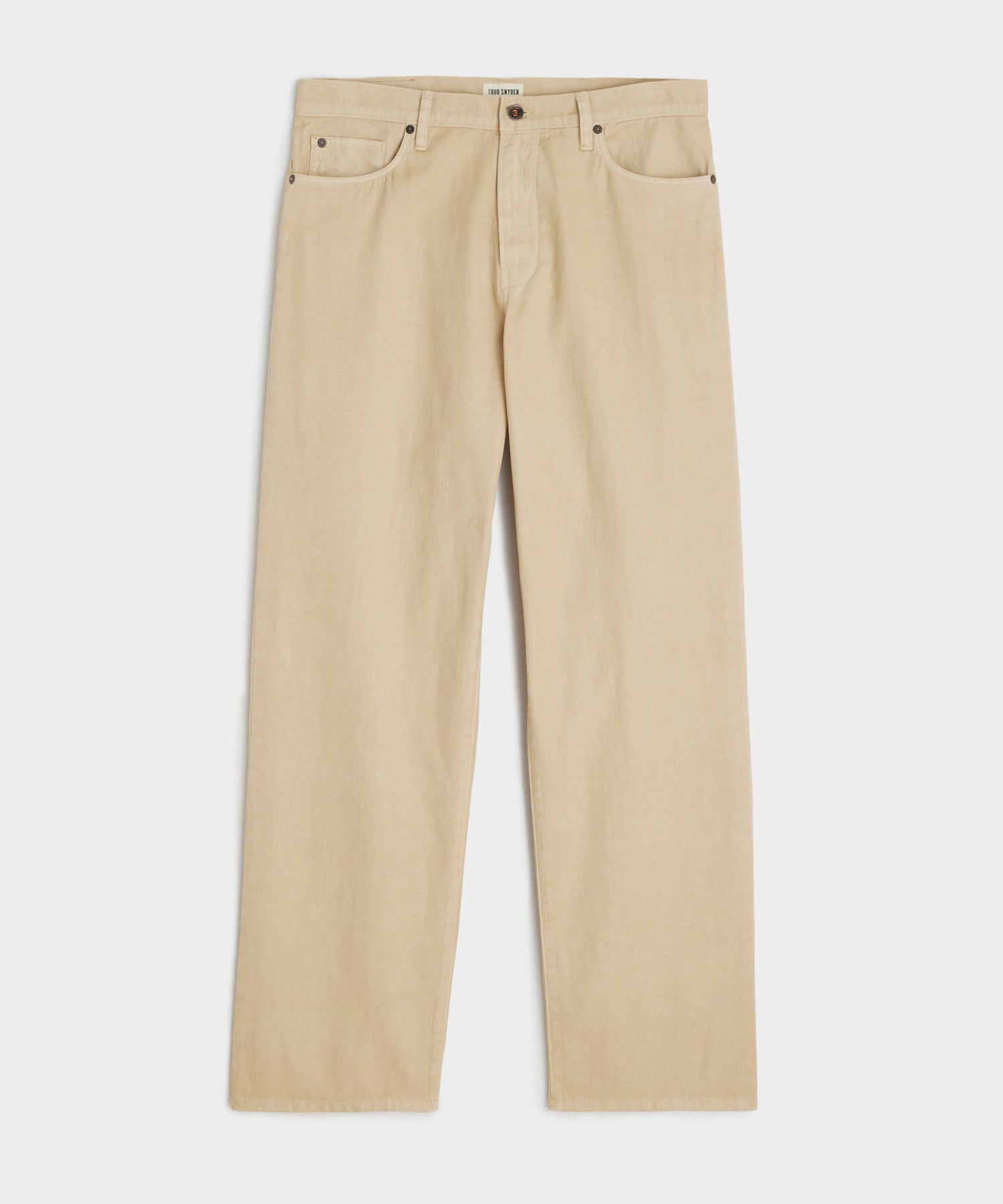 Relaxed Fit 5-Pocket Cotton Linen in Khaki