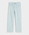 Relaxed Pleated Selvedge Jean in Bleached Indigo
