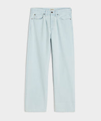 Relaxed Pleated Selvedge Jean in Bleached Indigo
