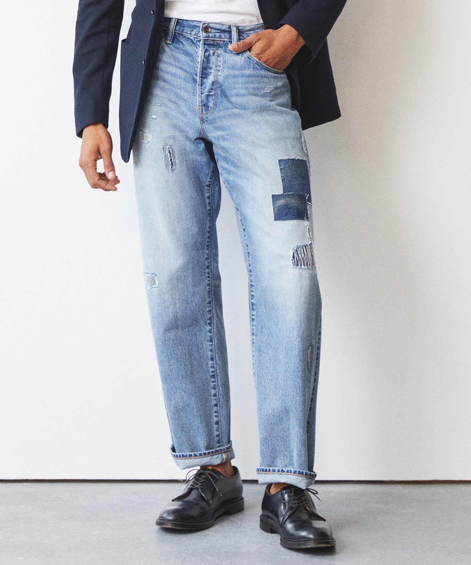 Relaxed Selvedge in Darned Patch Wash