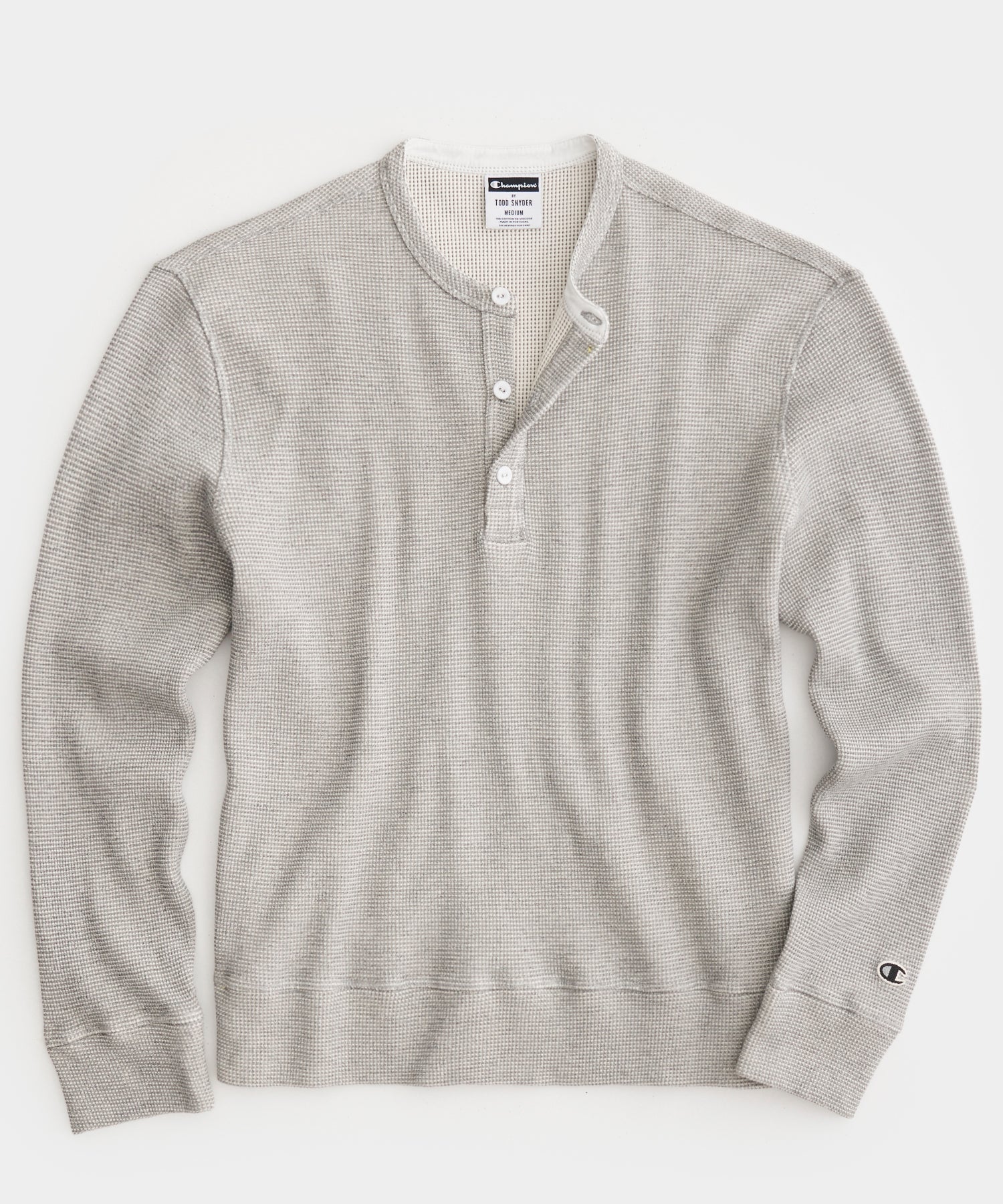 Relaxed Waffle Henley in Graystone