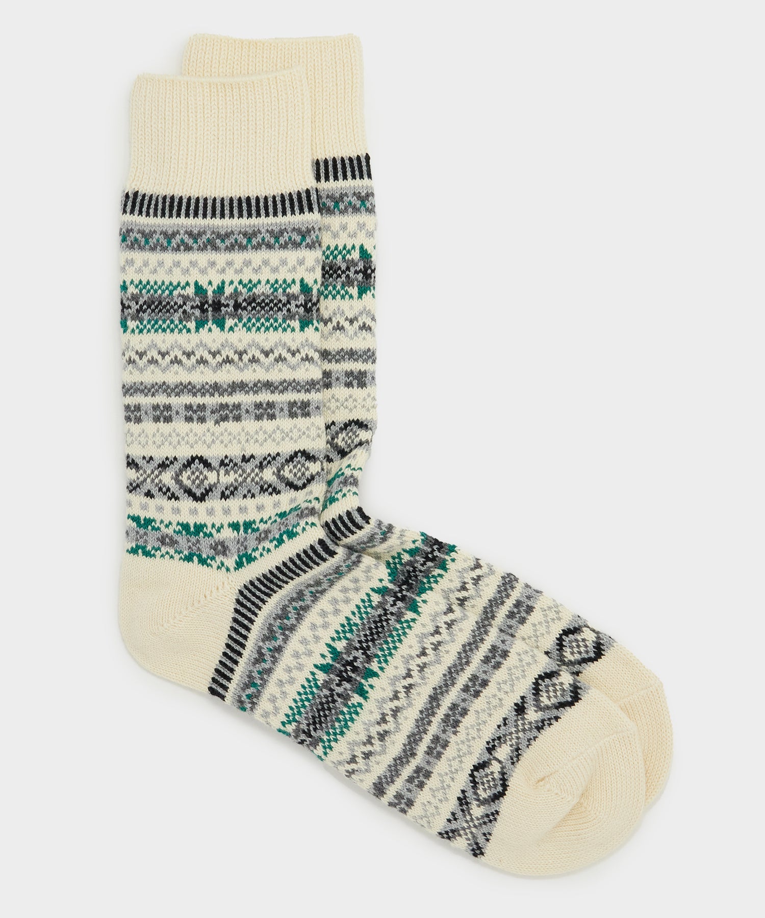 Rototo Holiday Fairisle Sock in Ivory