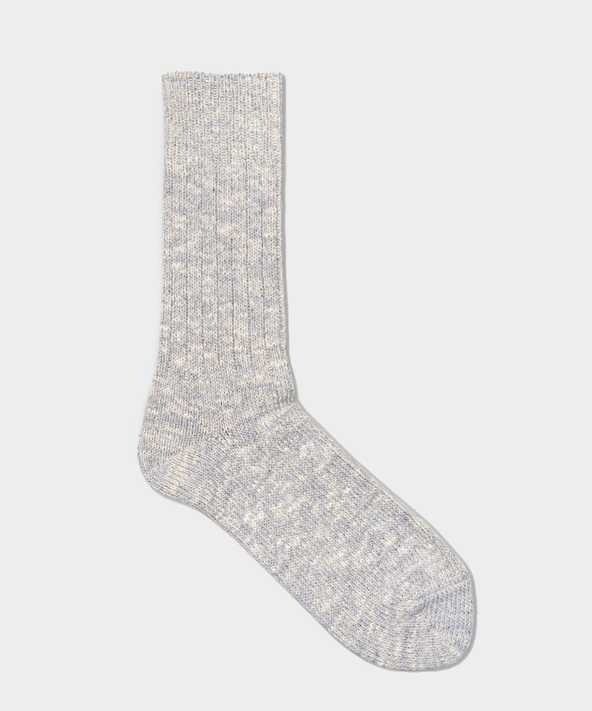 Rototo Low Gague Slub Sock In Light Grey