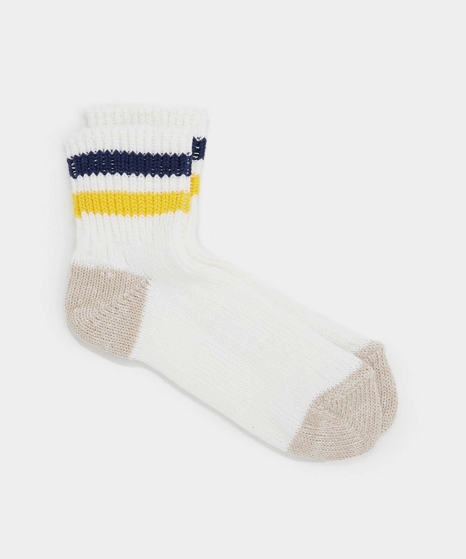 RoToTo Old School Ankle Sock in Navy/Yellow