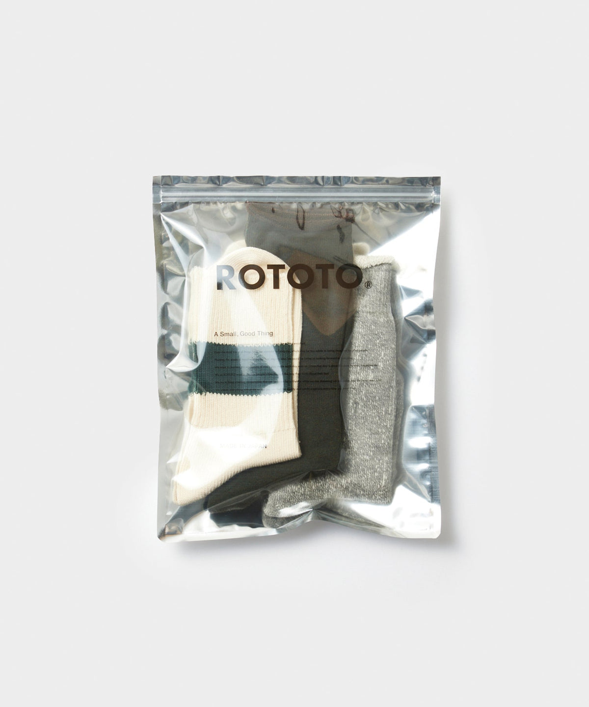 RoToTo Organic Cotton Special Trio Sock in Mix Green