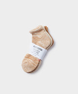 RoToTo Organic Daily 3 Pack Ankle Socks in Brown & Ecru
